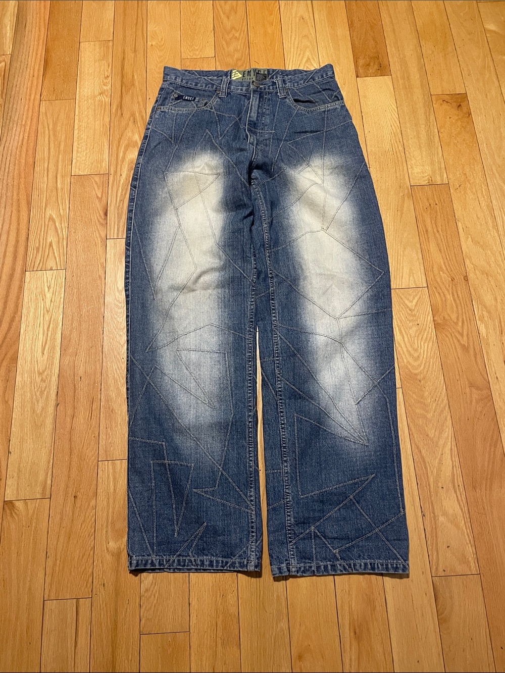 Enyce Men's Faded Blue Relaxed Jeans